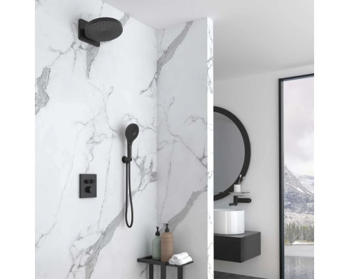 Душевой комплект Vincea Inspire VSFW-3I21MT2MB 300 мм, с термостатом, черный матовый