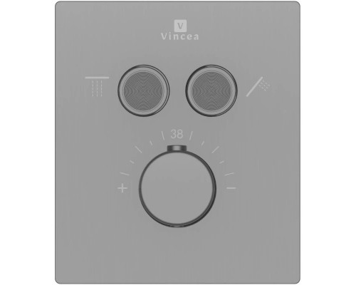 Душевой комплект Vincea Inspire VSFW-3I21MT2GM 300 мм, с термостатом, вороненая сталь