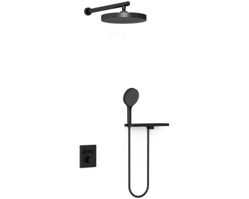 Душевой комплект Vincea Inspire VSFW-3I21MT2RMB 300 мм, с термостатом, черный матовый
