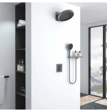 Душевой комплект Vincea Inspire VSFW-3I21MT3RGM 300 мм, с термостатом, вороненая сталь