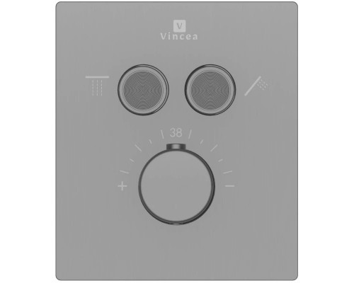 Душевой комплект Vincea Inspire VSFW-3I21MT3RGM 300 мм, с термостатом, вороненая сталь