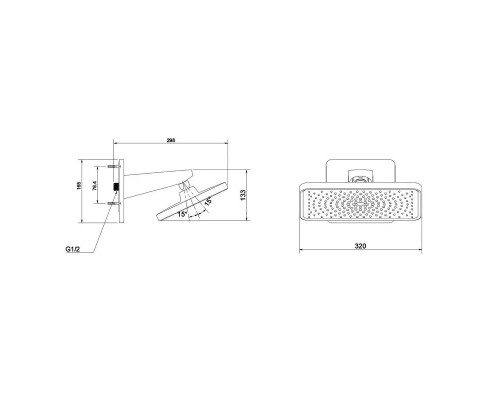 Душевой комплект Vincea Inspire VSFW-3I21MT4RCH 320x200 мм, с термостатом, хром