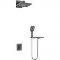 Душевой комплект Vincea Inspire VSFW-3I21MT4RGM 320x200 мм, с термостатом, вороненая сталь