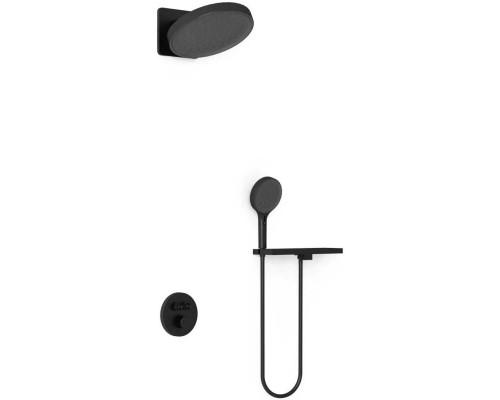 Душевой комплект Vincea Inspire VSFW-3I22MT3RMB 300 мм, с термостатом, черный матовый