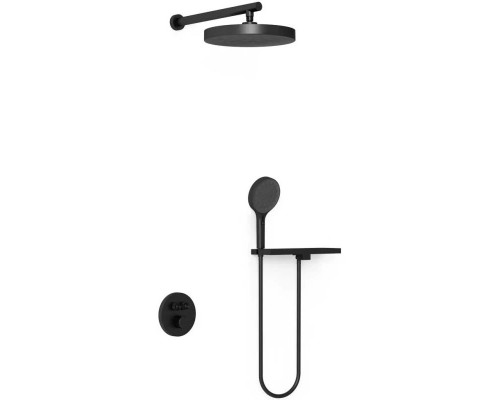 Душевой комплект Vincea Inspire VSFW-3I22MT2RMB 300 мм, с термостатом, черный матовый