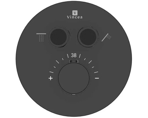 Душевой комплект Vincea Inspire VSFW-3I22MT2MB 300 мм, с термостатом, черный матовый