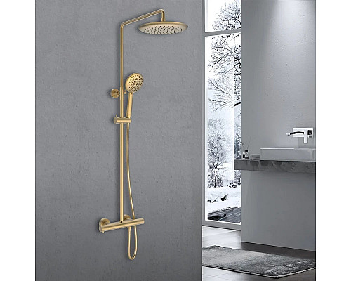 Душевая система Vincea Desire VSFS-1D0TBG 250 мм, с термостатом, золотой матовый Душевая система Vincea Desire VSFS-1D0TBG 250 мм, с термостатом, золотой матовый