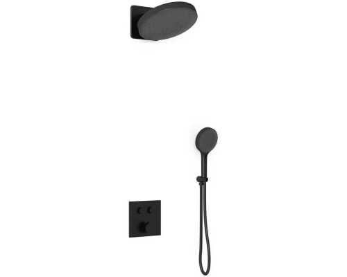 Душевой комплект Vincea VSFW-421I3MB 300 мм, со смесителем, черный матовый