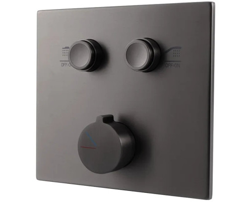 Душевой комплект Vincea VSFW-421I4GM 320x200 мм, со смесителем, вороненая сталь