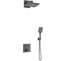 Душевой комплект Vincea VSFW-421I4GM 320x200 мм, со смесителем, вороненая сталь