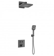Душевой комплект Vincea VSFW-421I4GM 320x200 мм, со смесителем, вороненая сталь