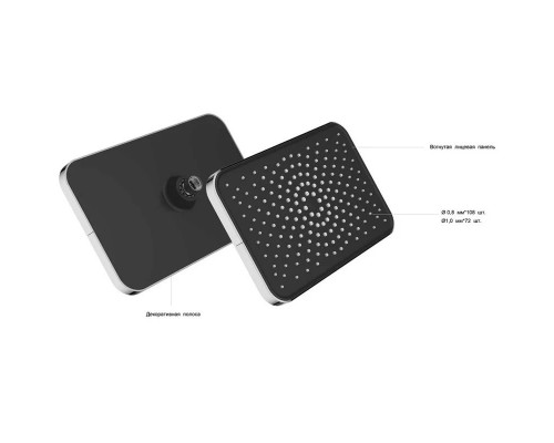 Душевой комплект Vincea VSFW-421I4GM 320x200 мм, со смесителем, вороненая сталь