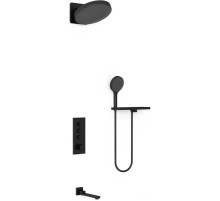 Душевой комплект Vincea VSFW-433TI3RMB 300 мм, с термостатом, черный матовый