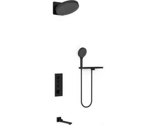 Душевой комплект Vincea VSFW-433TI3RMB 300 мм, с термостатом, черный матовый