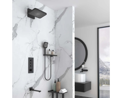 Душевой комплект Vincea VSFW-433TI4RMB 320x200 мм, с термостатом, черный матовый