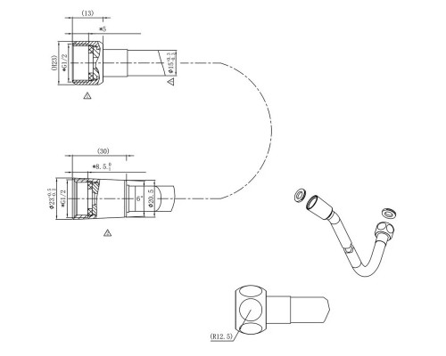 Душевой комплект Vincea VSFW-433TI4RMB 320x200 мм, с термостатом, черный матовый