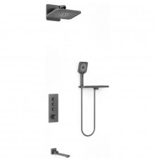 Душевой комплект Vincea VSFW-433TI4RGM 320x200 мм, со смесителем, вороненая сталь
