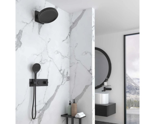 Душевой комплект Vincea VSFW-422TI3MB 300 мм, с термостатом, черный матовый