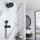 Душевой комплект Vincea VSFW-422TI3MB 300 мм, с термостатом, черный матовый