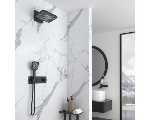 Душевой комплект Vincea VSFW-422TI4MB 320x200 мм, с термостатом, черный матовый