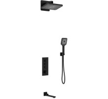 Душевой комплект Vincea VSFW-433TI4MB 320x200 мм, с термостатом, черный матовый