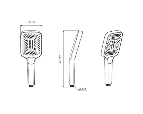 Душевой комплект Vincea VSFW-321MT1CH 315x210 мм, с термостатом, хром