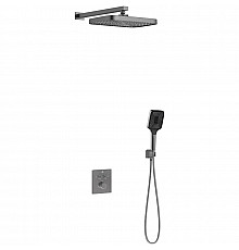 Душевой комплект Vincea VSFW-321MT1GM 315x210 мм, с термостатом, вороненая сталь