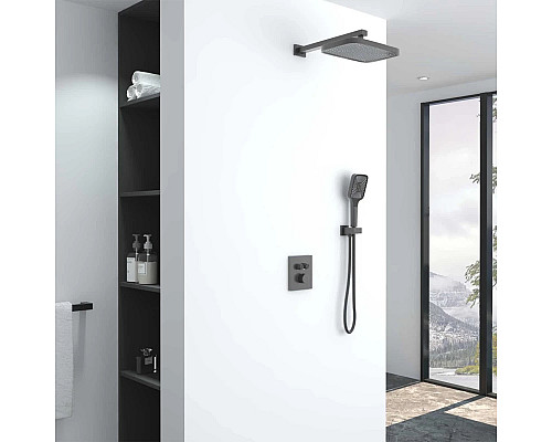 Душевой комплект Vincea VSFW-321MT1GM 315x210 мм, с термостатом, вороненая сталь Душевой комплект Vincea VSFW-321MT1GM 315x210 мм, с термостатом, вороненая сталь