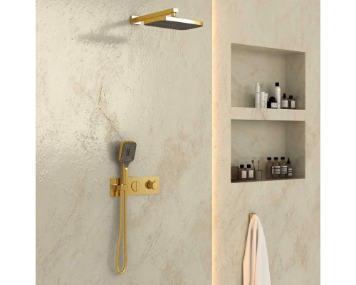 Душевой комплект Vincea VSFW-422T1BG 315x210 мм, с термостатом, золотой матовый