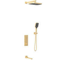 Душевой комплект Vincea VSFW-433T1BG 315x210 мм, с термостатом, золотой матовый
