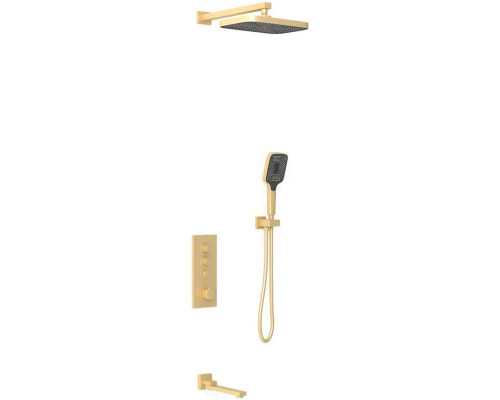 Душевой комплект Vincea VSFW-433T1BG 315x210 мм, с термостатом, золотой матовый