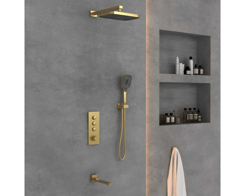 Душевой комплект Vincea VSFW-433T1BG 315x210 мм, с термостатом, золотой матовый