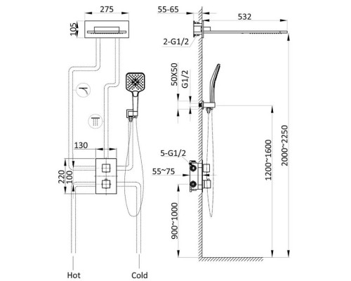 Душевой комплект Vincea VSFW-103TMB