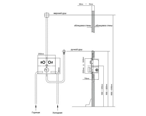 Душевой комплект 247 мм Vincea Inspire VSFW-4I211RCH