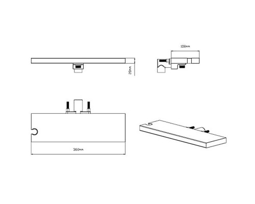 Душевой комплект 300 мм Vincea Inspire VSFW-4I212RMB