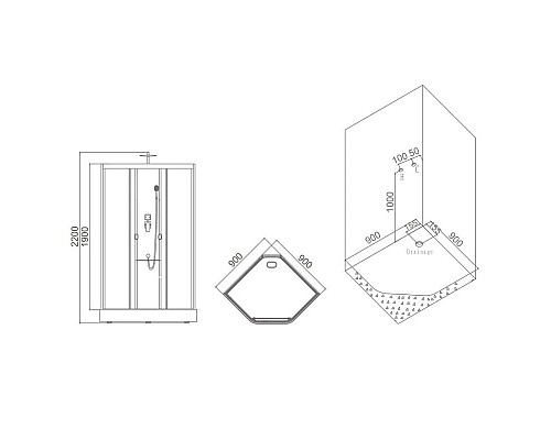 Купить Душевая кабина 90×90×220 см SSWW W0913H в магазине сантехники Santeh-Crystal.ru