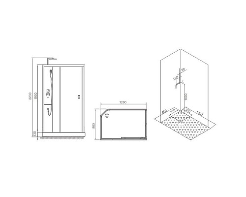 Приобрести Душевая кабина 120×80×223 см SSWW W0916L в магазине сантехники Santeh-Crystal.ru