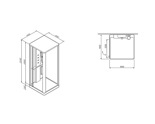 Заказать Душевая кабина 90×90×214 см Am.Pm Awe W15C-804-090MTE в магазине сантехники Santeh-Crystal.ru