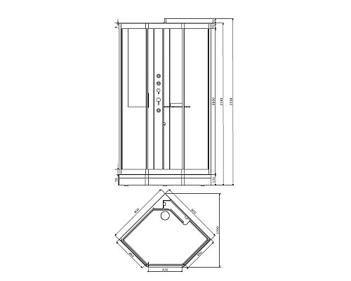 Купить Душевая кабина 90×90×223,1 см Am.Pm Gem W90C-018-090WTA в магазине сантехники Santeh-Crystal.ru