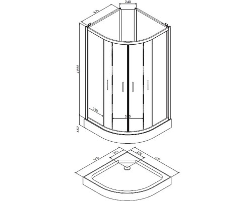 Приобрести Душевая кабина 90×90×205 см Am.Pm Joy W85C-001-090GT в магазине сантехники Santeh-Crystal.ru