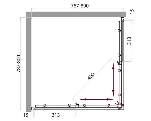 Купить Душевая кабина 80х80х235 см BelBagno UNO-CAB-A-2-80-C-Cr-TOP прозрачное в магазине сантехники Santeh-Crystal.ru