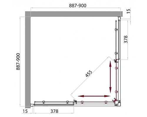 Купить Душевая кабина 90х90х235 см BelBagno UNO-CAB-A-2-90-P-Cr-TOP текстурное стекло в магазине сантехники Santeh-Crystal.ru