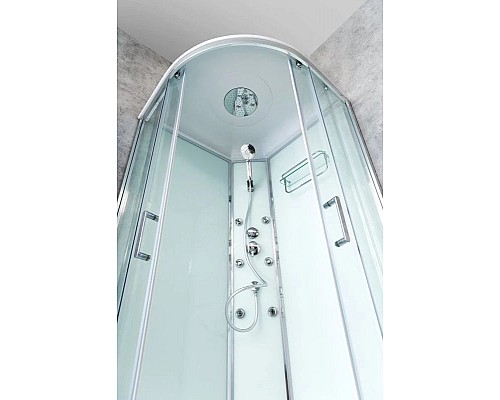 Купить Душевая кабина 80х80х235 см BelBagno UNO-CAB-R-2-80-C-Cr-TOP прозрачное в магазине сантехники Santeh-Crystal.ru