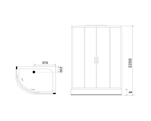 Santeh-Crystal.ru: Душевая кабина 120х80х220 см Black & White Galaxy 5505120R прозрачное Приобрести Душевая кабина 120х80х220 см Black & White Galaxy 5505120R прозрачное в магазине сантехники Santeh-Crystal.ru