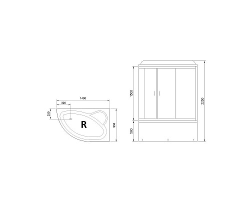 Купить Душевая кабина 140х95х225 см Royal Bath RB140ALP-C-CH-R матовое в магазине сантехники Santeh-Crystal.ru