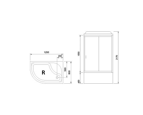 Приобрести Душевая кабина 120х80х217 см Royal Bath RB8120BK2-M-CH-R матовое в магазине сантехники Santeh-Crystal.ru