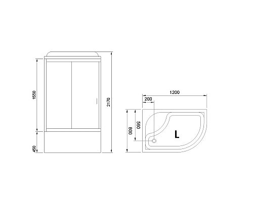 Купить Душевая кабина 120х80х217 см Royal Bath RB8120BK3-BT-CH-L прозрачное в магазине сантехники Santeh-Crystal.ru