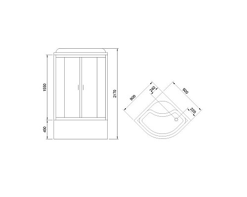 Заказать Душевая кабина 90х90х217 см Royal Bath RB90BK3-BT-CH прозрачное в магазине сантехники Santeh-Crystal.ru