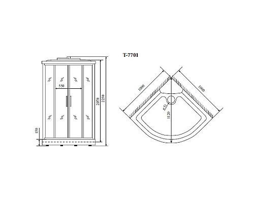 Santeh-Crystal.ru: Душевая кабина 100x100x225 см Timo Lux T-7701 прозрачное Купить Душевая кабина 100x100x225 см Timo Lux T-7701 прозрачное в магазине сантехники Santeh-Crystal.ru