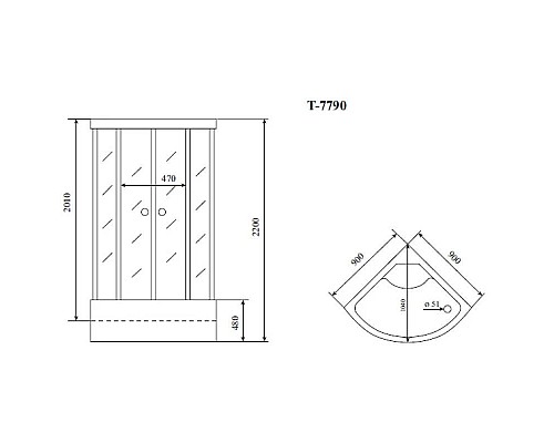 Заказать Душевая кабина 90x90x220 см Timo Lux T-7790 P прозрачное в магазине сантехники Santeh-Crystal.ru